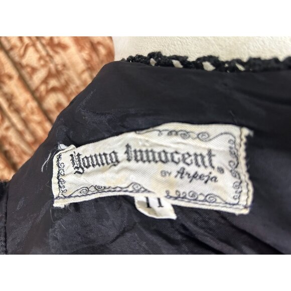 RARE 70s Vintage Young Innocent Maxi Corset Prairie Dress Bright Paisley Velvet - Picture 7 of 8